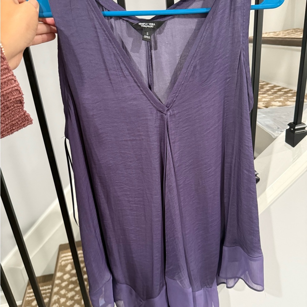 Simply Vera Vera Wang Lavender V-Neck Sleeveless Blouse